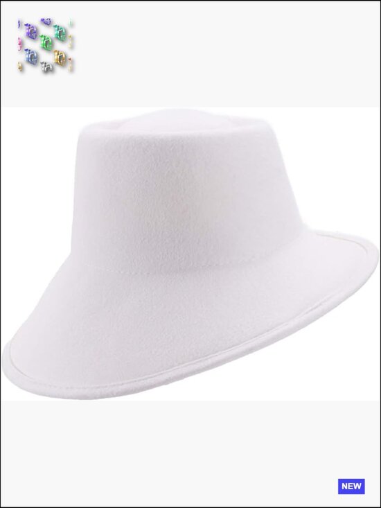 Wool Felt Fedora Hat Asymmetrical Brim Classic Church Wedding Vintage Style